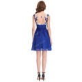 Grace Karin sin mangas azul Appliqued vestidos de baile corto de gasa GK000110-1